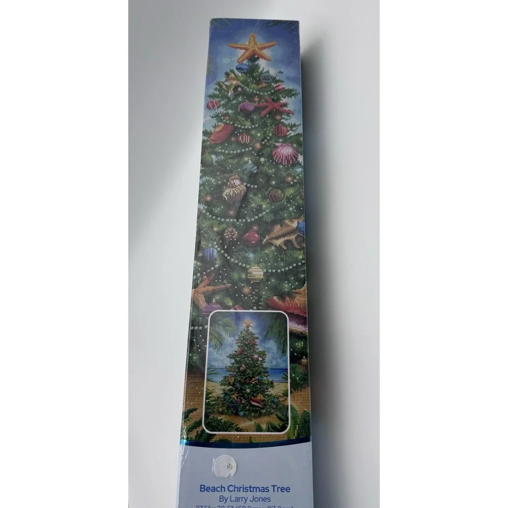 RARE Diamond Art Club BEACH CHRISTMAS TREE DIY Diamond Art Kit 27.6